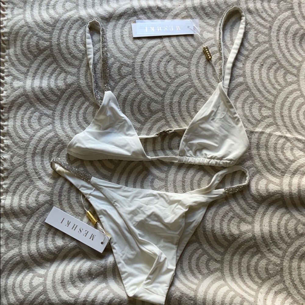 NEW MESHKI White Diamente Bikini